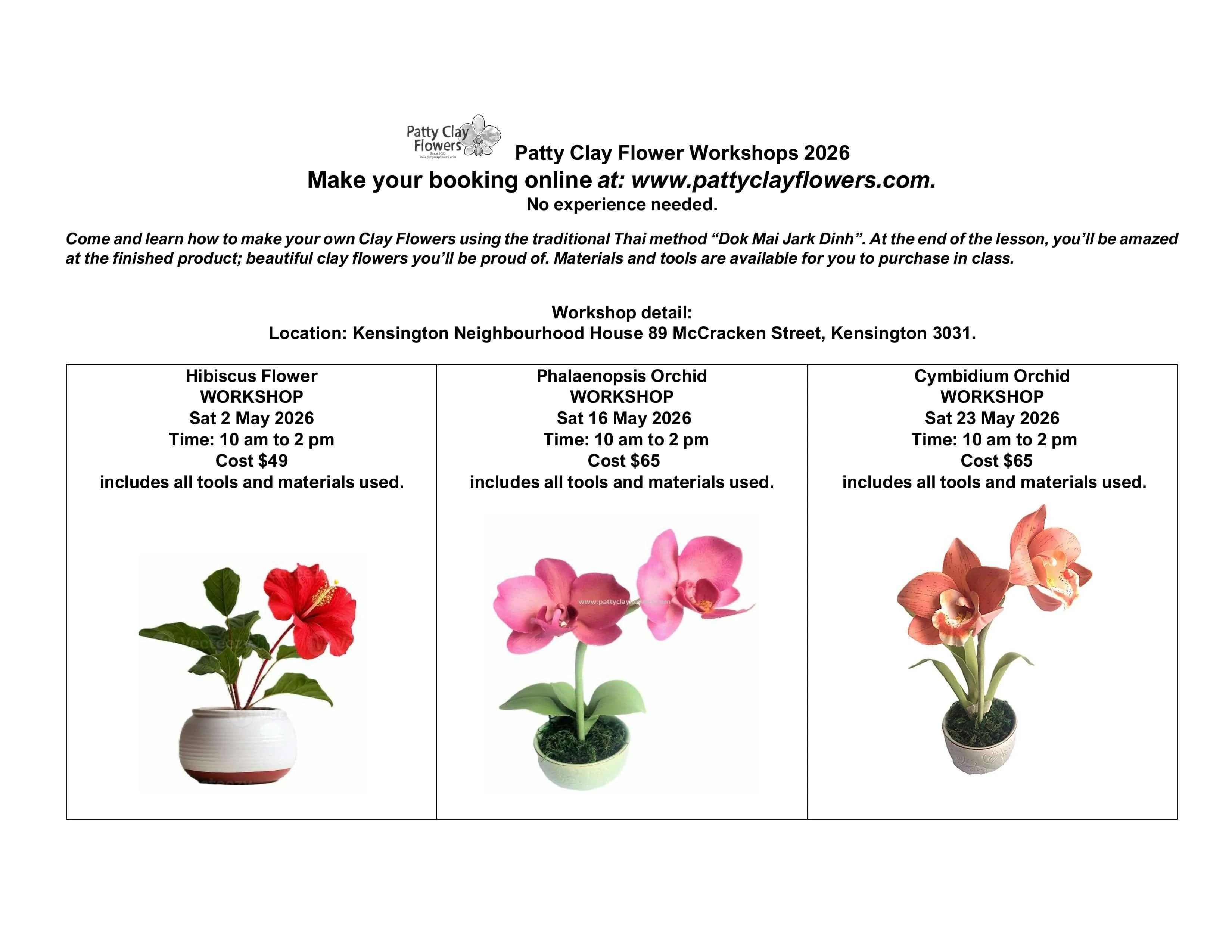 diy clay flower workshops/class/Tutorials